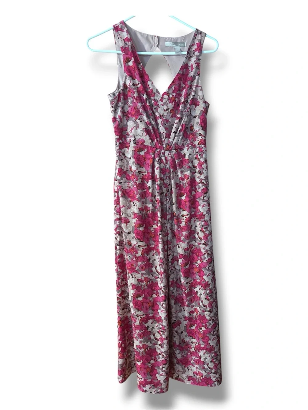 Forever 21 Pink and White Floral V-Neck Maxi Dress - Picture 2 of 5